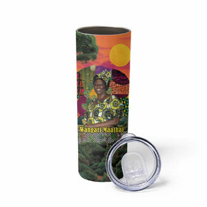 Wangari Maathai Skinny Tumbler Colorful Nature-Inspired Design Empowerment Quote African Print Environmental - African Pride