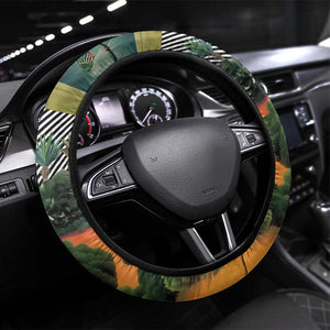 Wangari Maathai Steering Wheel Cover Colorful Nature-Inspired Design Empowerment Quote African Print Environmental - African Pride