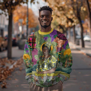 Wangari Maathai Sweatshirt Colorful Nature-Inspired Design Empowerment Quote African Print Environmental - African Pride