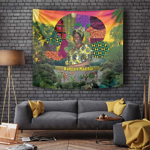 Wangari Maathai Tapestry Colorful Nature-Inspired Design Empowerment Quote African Print Environmental - African Pride