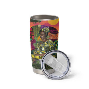 Wangari Maathai Tumbler Cup Colorful Nature-Inspired Design Empowerment Quote African Print Environmental - African Pride