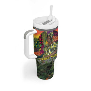 Wangari Maathai Tumbler With Handle Colorful Nature-Inspired Design Empowerment Quote African Print Environmental - African Pride