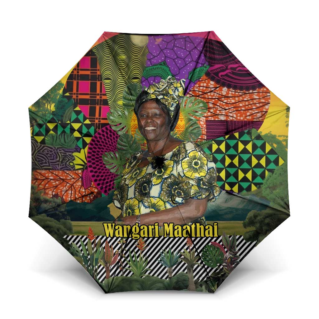 Wangari Maathai Umbrella Colorful Nature-Inspired Design Empowerment Quote African Print Environmental - African Pride