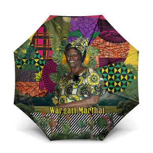 Wangari Maathai Umbrella Colorful Nature-Inspired Design Empowerment Quote African Print Environmental - African Pride