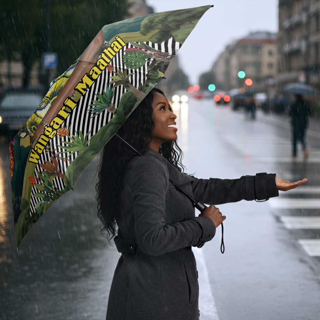 Wangari Maathai Umbrella Colorful Nature-Inspired Design Empowerment Quote African Print Environmental - African Pride