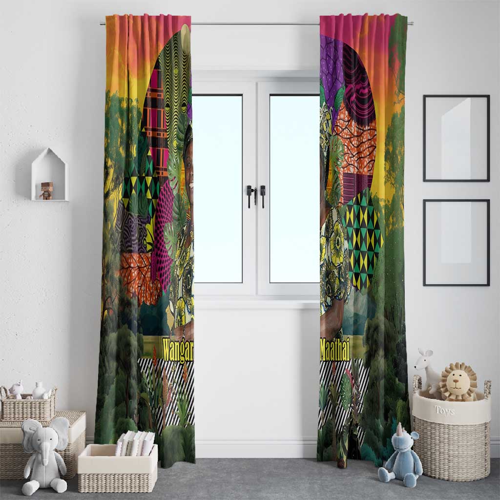 Wangari Maathai Window Curtain Colorful Nature-Inspired Design Empowerment Quote African Print Environmental - African Pride