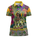 Wangari Maathai Women Polo Shirt Colorful Nature-Inspired Design Empowerment Quote African Print Environmental - African Pride