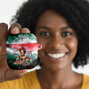 Wangari Maathai AirPods Case Kenyan Flag Watercolor Style - Environmental Quote Planting Trees Tribute Eco-Activism - African Pride
