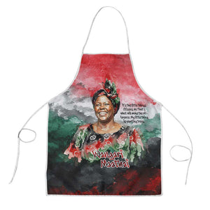 Wangari Maathai Apron Kenyan Flag Watercolor Style - Environmental Quote Planting Trees Tribute Eco-Activism - African Pride