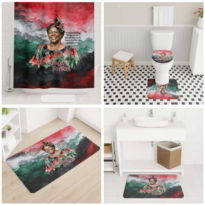 Wangari Maathai Bathroom Set Kenyan Flag Watercolor Style - Environmental Quote Planting Trees Tribute Eco-Activism - African Pride