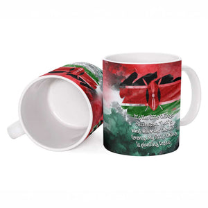 Wangari Maathai Ceramic Mug Kenyan Flag Watercolor Style - Environmental Quote Planting Trees Tribute Eco-Activism - African Pride