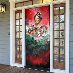 Wangari Maathai Door Cover Kenyan Flag Watercolor Style - Environmental Quote Planting Trees Tribute Eco-Activism - African Pride