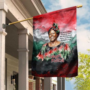 Wangari Maathai Garden Flag Kenyan Flag Watercolor Style - Environmental Quote Planting Trees Tribute Eco-Activism - African Pride