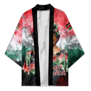 Wangari Maathai Kimono Kenyan Flag Watercolor Style - Environmental Quote Planting Trees Tribute Eco-Activism - African Pride
