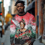 Wangari Maathai Long Sleeve Shirt Kenyan Flag Watercolor Style - Environmental Quote Planting Trees Tribute Eco-Activism - African Pride