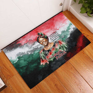 Wangari Maathai Rubber Doormat Kenyan Flag Watercolor Style - Environmental Quote Planting Trees Tribute Eco-Activism - African Pride