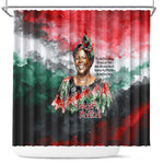 Wangari Maathai Shower Curtain Kenyan Flag Watercolor Style - Environmental Quote Planting Trees Tribute Eco-Activism - African Pride