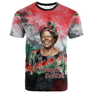 Wangari Maathai T shirt Kenyan Flag Watercolor Style - Environmental Quote Planting Trees Tribute Eco-Activism - African Pride