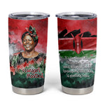 Wangari Maathai Tumbler Cup Kenyan Flag Watercolor Style - Environmental Quote Planting Trees Tribute Eco-Activism - African Pride