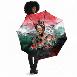 Wangari Maathai Umbrella Kenyan Flag Watercolor Style - Environmental Quote Planting Trees Tribute Eco-Activism - African Pride