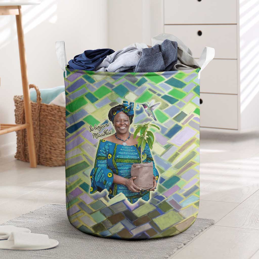 Wangari Maathai Laundry Basket Hummingbird Quote Tree Planting Theme Environmental Justice Tribute - African Pride