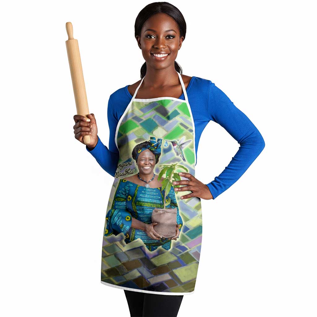 Wangari Maathai Apron Hummingbird Quote Tree Planting Theme Environmental Justice Tribute - African Pride