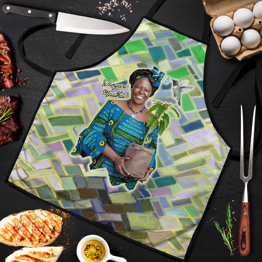 Wangari Maathai Apron Hummingbird Quote Tree Planting Theme Environmental Justice Tribute - African Pride