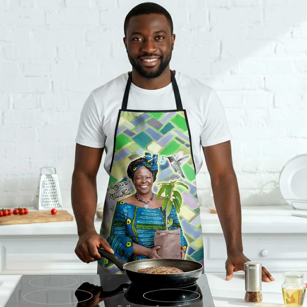 Wangari Maathai Apron Hummingbird Quote Tree Planting Theme Environmental Justice Tribute - African Pride