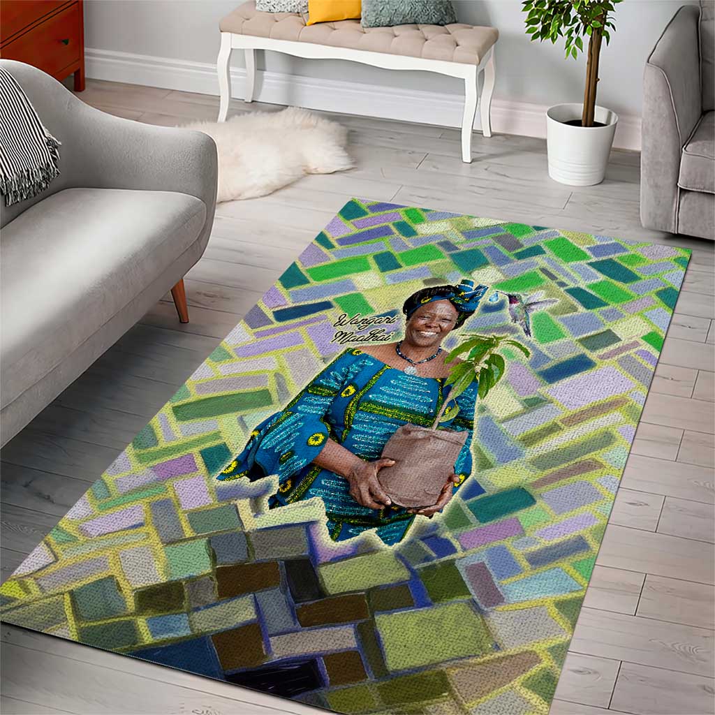 Wangari Maathai Area Rug Hummingbird Quote Tree Planting Theme Environmental Justice Tribute - African Pride