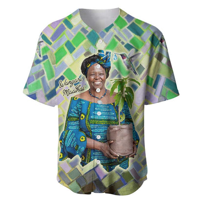 Wangari Maathai Baseball Jersey Hummingbird Quote Tree Planting Theme Environmental Justice Tribute - African Pride