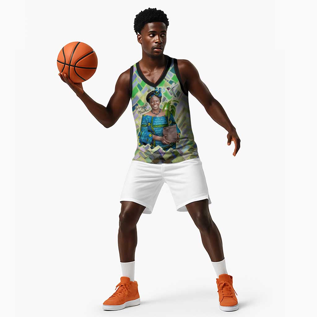 Wangari Maathai Basketball Jersey Hummingbird Quote Tree Planting Theme Environmental Justice Tribute - African Pride