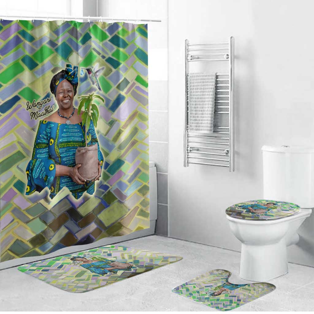 Wangari Maathai Bathroom Set Hummingbird Quote Tree Planting Theme Environmental Justice Tribute - African Pride