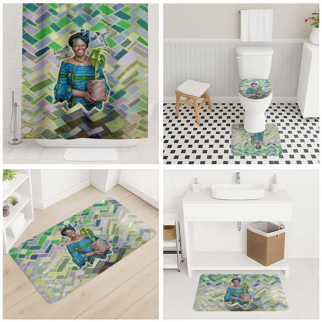 Wangari Maathai Bathroom Set Hummingbird Quote Tree Planting Theme Environmental Justice Tribute - African Pride