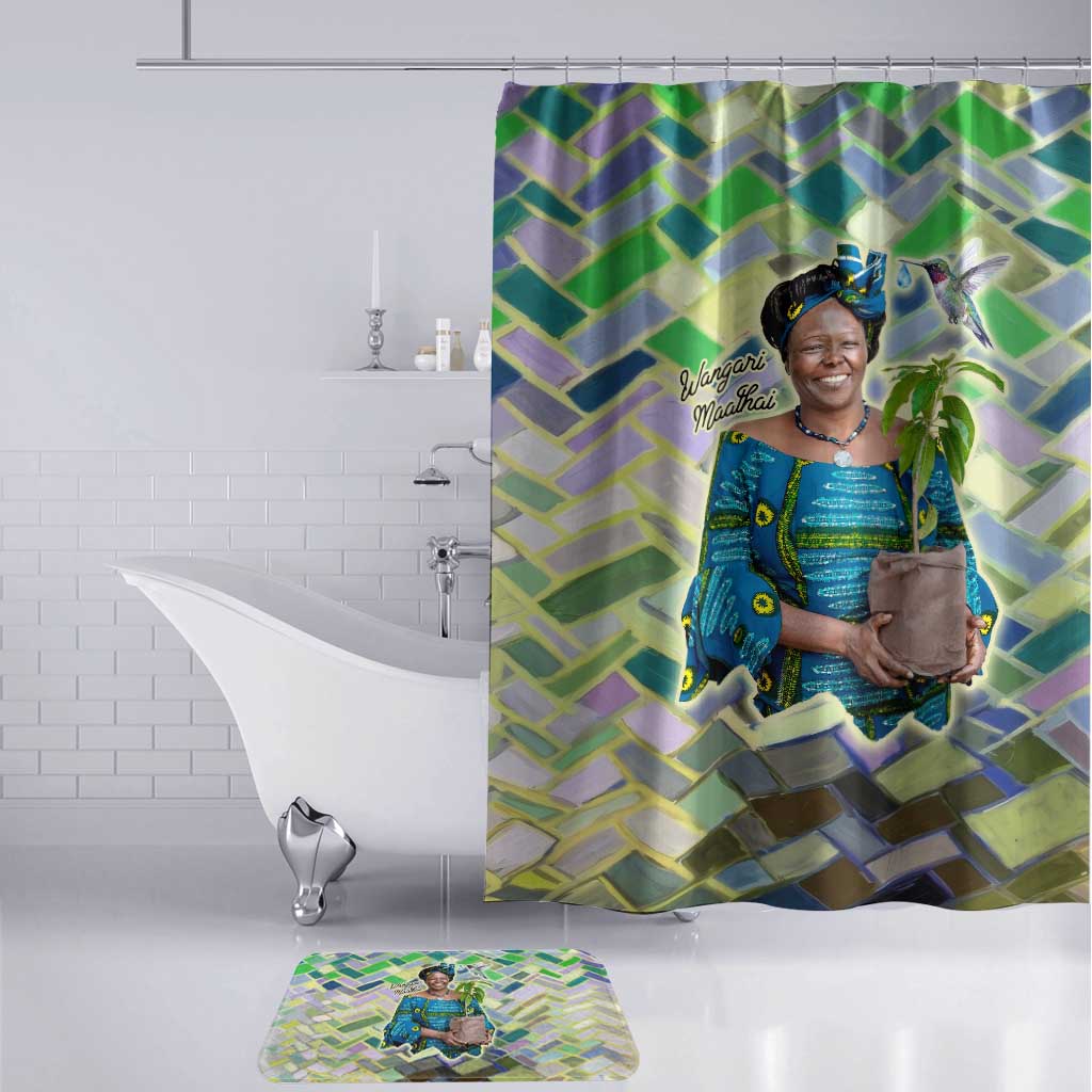 Wangari Maathai Bathroom Set Hummingbird Quote Tree Planting Theme Environmental Justice Tribute - African Pride