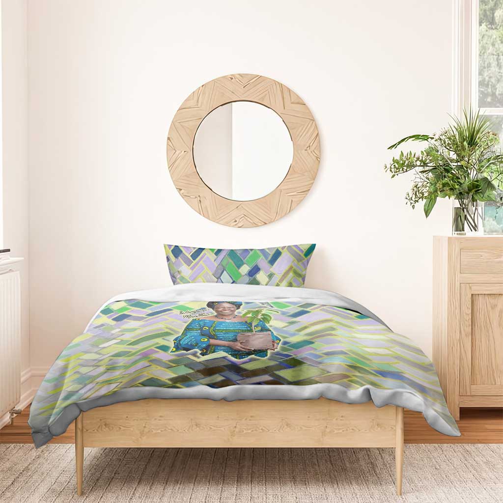 Wangari Maathai Bedding Set Hummingbird Quote Tree Planting Theme Environmental Justice Tribute - African Pride