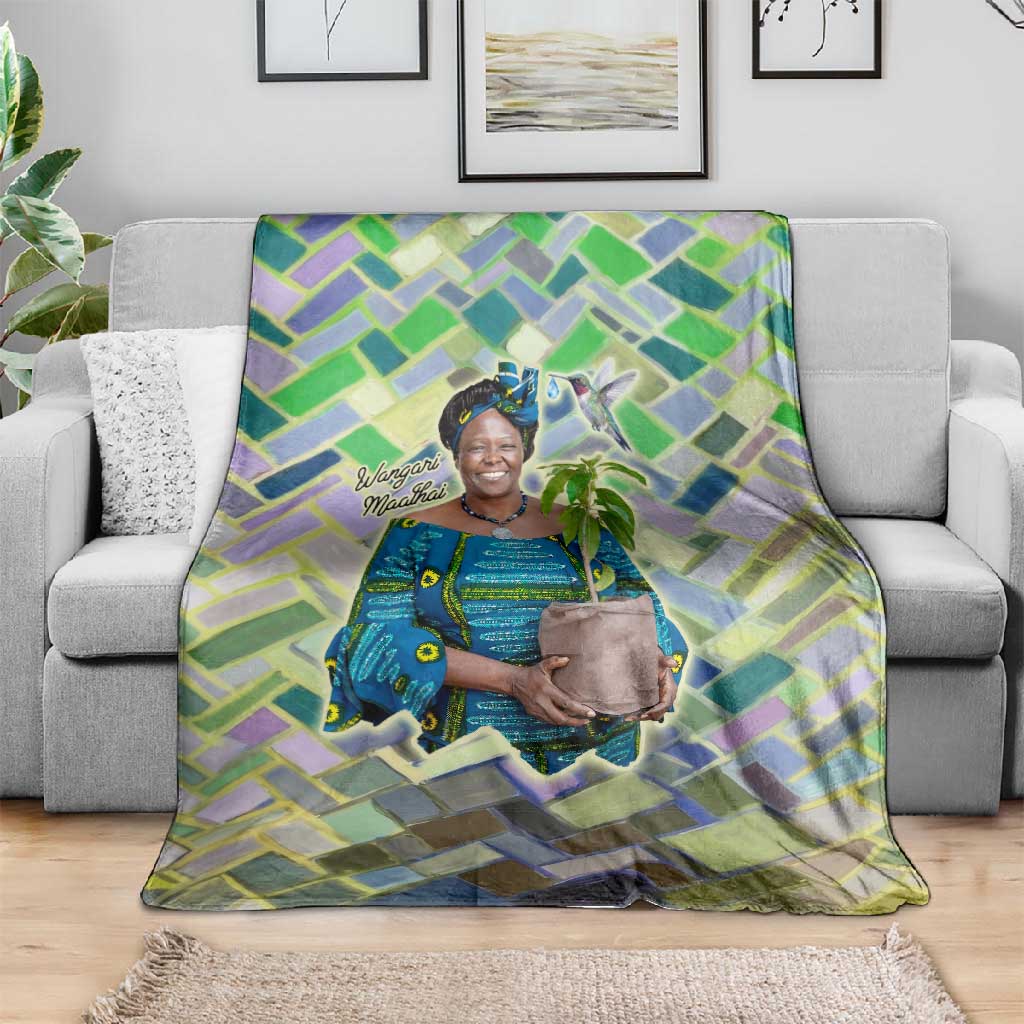 Wangari Maathai Blanket Hummingbird Quote Tree Planting Theme Environmental Justice Tribute - African Pride