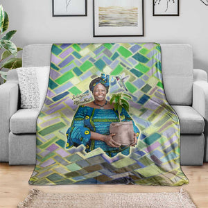 Wangari Maathai Blanket Hummingbird Quote Tree Planting Theme Environmental Justice Tribute - African Pride