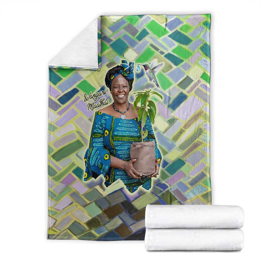 Wangari Maathai Blanket Hummingbird Quote Tree Planting Theme Environmental Justice Tribute - African Pride