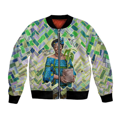 Wangari Maathai Bomber Jacket Hummingbird Quote Tree Planting Theme Environmental Justice Tribute - African Pride