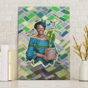 Wangari Maathai Canvas Wall Art Hummingbird Quote Tree Planting Theme Environmental Justice Tribute - African Pride