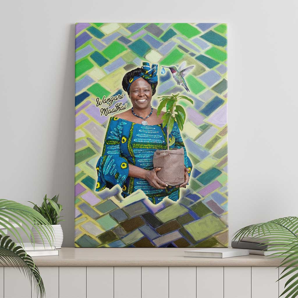 Wangari Maathai Canvas Wall Art Hummingbird Quote Tree Planting Theme Environmental Justice Tribute - African Pride