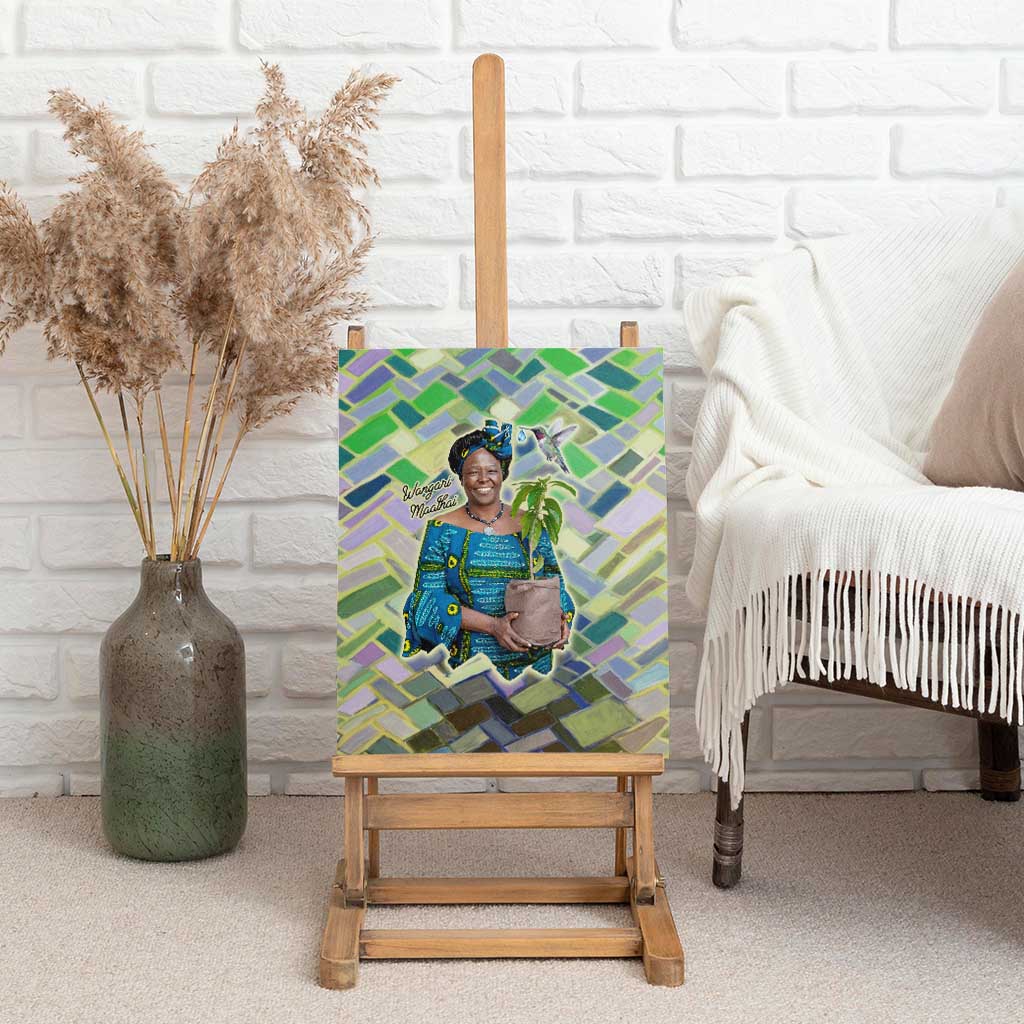 Wangari Maathai Canvas Wall Art Hummingbird Quote Tree Planting Theme Environmental Justice Tribute - African Pride