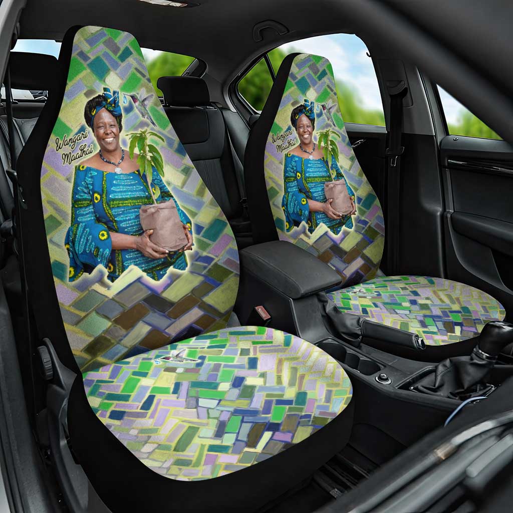 Wangari Maathai Car Seat Cover Hummingbird Quote Tree Planting Theme Environmental Justice Tribute - African Pride