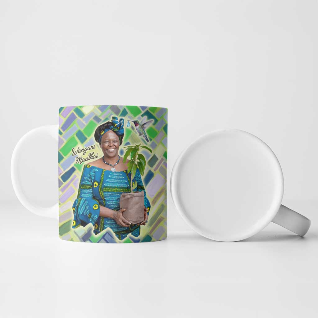 Wangari Maathai Ceramic Mug Hummingbird Quote Tree Planting Theme Environmental Justice Tribute - African Pride