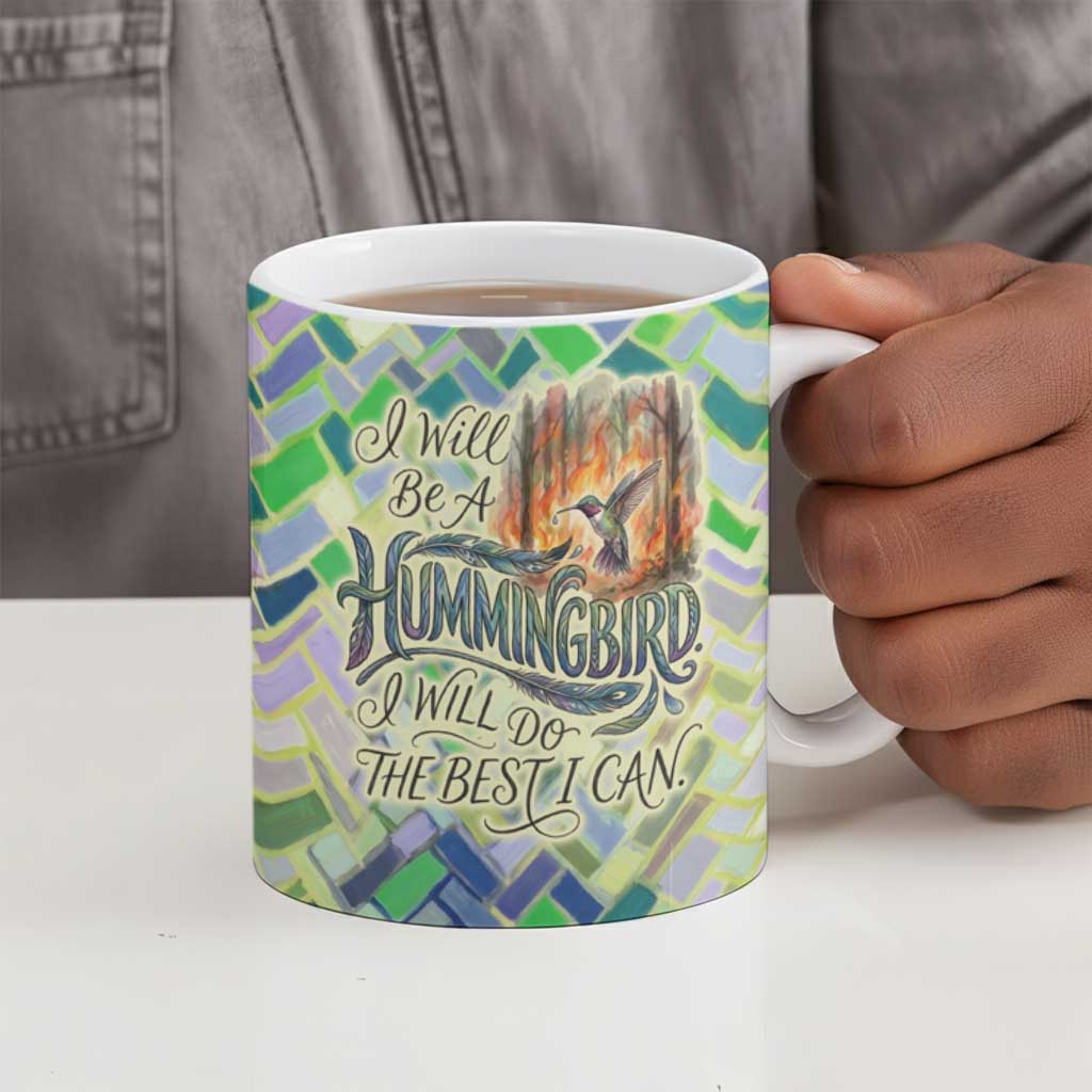 Wangari Maathai Ceramic Mug Hummingbird Quote Tree Planting Theme Environmental Justice Tribute - African Pride