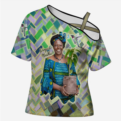 Wangari Maathai Cross Shoulder Shirt Hummingbird Quote Tree Planting Theme Environmental Justice Tribute - African Pride