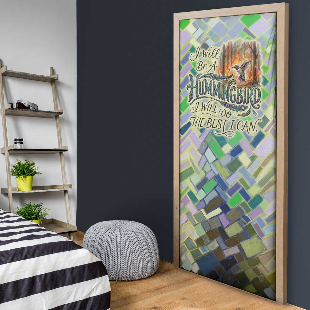 Wangari Maathai Door Cover Hummingbird Quote Tree Planting Theme Environmental Justice Tribute - African Pride