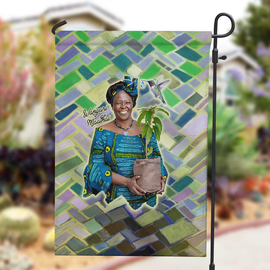 Wangari Maathai Garden Flag Hummingbird Quote Tree Planting Theme Environmental Justice Tribute - African Pride