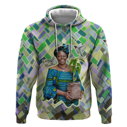 Wangari Maathai Hoodie Hummingbird Quote Tree Planting Theme Environmental Justice Tribute - African Pride