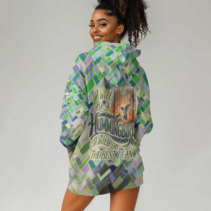 Wangari Maathai Hoodie Dress Hummingbird Quote Tree Planting Theme Environmental Justice Tribute - African Pride